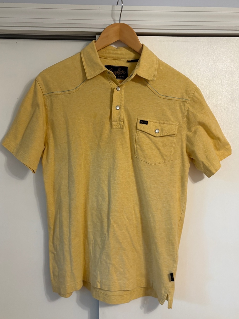 Howler Brothers Yellow Short-Sleeve Polo with Chest Pocket